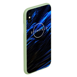 Чехол для iPhone XS Max матовый Starfield logo blue background - фото 2