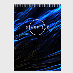 Скетчбук Starfield logo blue background