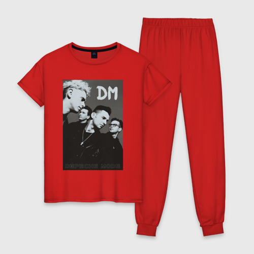 Женская пижама хлопок с принтом Depeche Mode '90 Violator, вид спереди #2