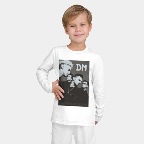 Детская пижама с лонгсливом хлопок с принтом Depeche Mode '90 Violator, фото на моделе #1