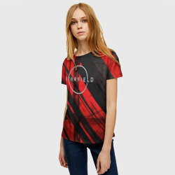 Женская футболка 3D Starfield  logo red black background  - фото 2