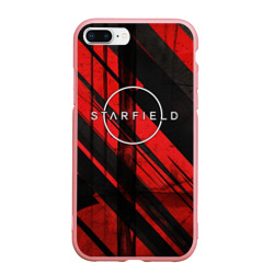 Чехол для iPhone 7Plus/8 Plus матовый Starfield  logo red black background 