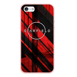 Чехол для iPhone 5/5S матовый Starfield  logo red black background 