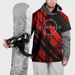 Накидка на куртку 3D Starfield  logo red black background 