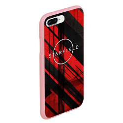 Чехол для iPhone 7Plus/8 Plus матовый Starfield  logo red black background  - фото 2