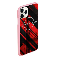 Чехол для iPhone 11 Pro матовый Starfield  logo red black background  - фото 2