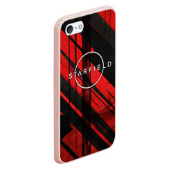 Чехол для iPhone 5/5S матовый Starfield  logo red black background  - фото 2