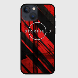 Чехол для iPhone 13 mini Starfield  logo red black background 