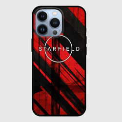 Чехол для iPhone 13 Pro Starfield  logo red black background 