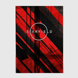 Постер Starfield  logo red black background 