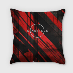 Подушка 3D Starfield  logo red black background 