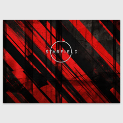 Поздравительная открытка Starfield  logo red black background 