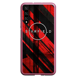 Чехол для Honor 20 Starfield  logo red black background 