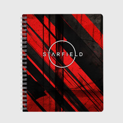 Тетрадь Starfield  logo red black background 