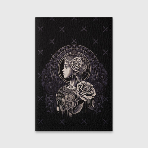 Обложка для паспорта матовая кожа Богиня любви и красоты Афродита с розами
