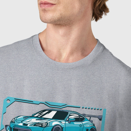 Мужская футболка хлопок Toyota GT86 Rocket bunny, цвет меланж - фото 6