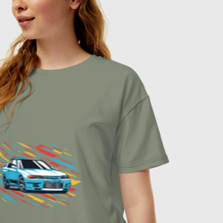 Женская футболка хлопок Oversize Nissan Skyline R32 GTR - фото 2