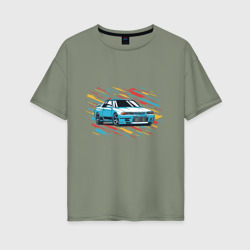Женская футболка хлопок Oversize Nissan Skyline R32 GTR