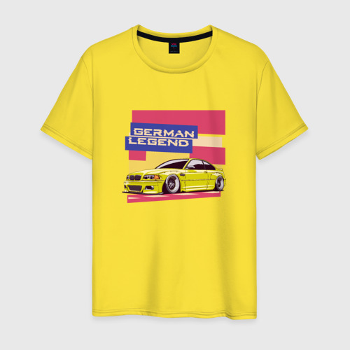 Мужская футболка хлопок BMW M3 German Legend, цвет желтый