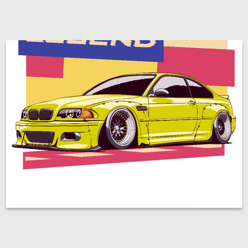 Поздравительная открытка с принтом BMW M3 German Legend, вид спереди №1