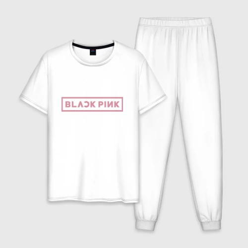 Мужская пижама хлопок Black pink - logotype - South Korea