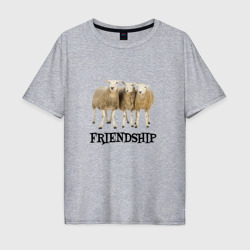 Дружба трёх овечек – Мужская футболка хлопок Oversize с принтом купить со скидкой в -16%