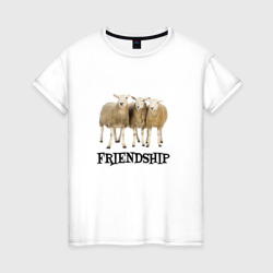 Женская футболка хлопок Дружба трёх овечек