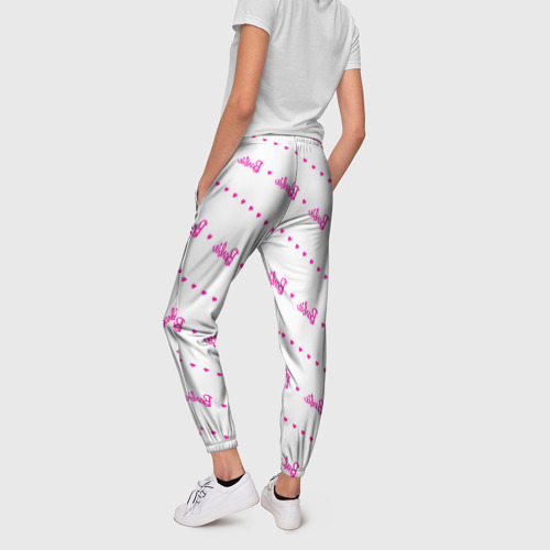 Женские брюки 3D Барби паттерн - логотип и сердечки, цвет 3D печать - фото 4