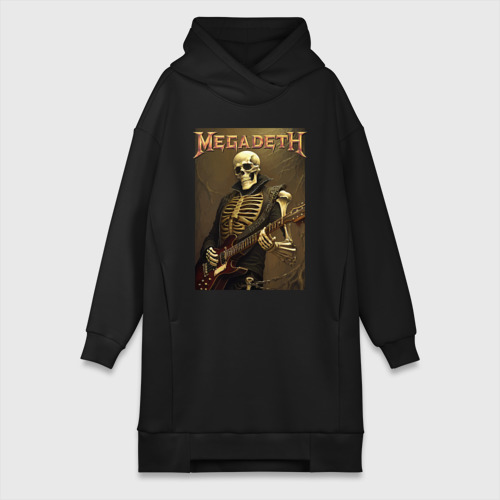 Платье-худи хлопок Megadeth - skeleton - heavy metal, цвет черный