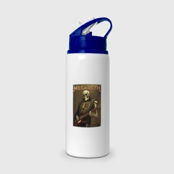 Бутылка для воды с трубочкой Megadeth skeleton - heavy metal