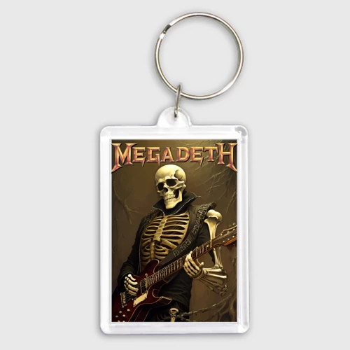 Брелок прямоугольный 35*50 Megadeth skeleton - heavy metal