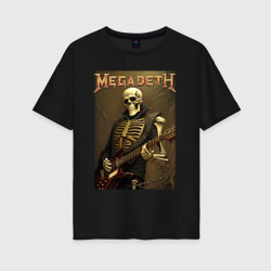 Женская футболка хлопок Oversize Megadeth skeleton - heavy metal