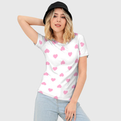 Женская футболка 3D Slim Просто сердечки - фото 2