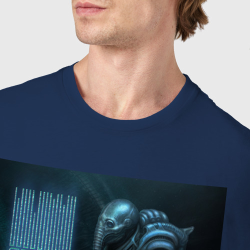 Мужская футболка хлопок Космический пилот из Дзета Сетки, цвет темно-синий - фото 6