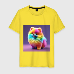Радужный шпиц – Мужская футболка хлопок с принтом купить со скидкой в -20%