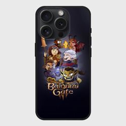 Чехол силиконовый для Apple iPhone 15 Pro матовый Спутники Baldurs Gate 3