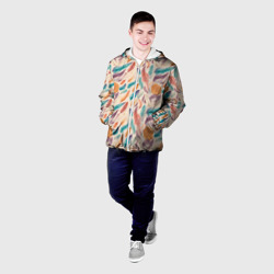 Мужская куртка 3D Разноцветные перья узор - фото 2