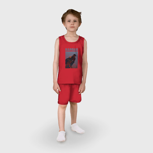 Детская пижама с шортами хлопок Карлах, цвет красный - фото 3