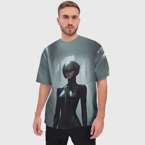 Мужская футболка oversize 3D Иномирянка  , цвет 3D печать - фото 3