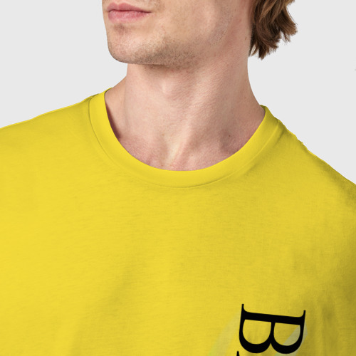 Мужская футболка хлопок Имя Вячеслав, цвет желтый - фото 6