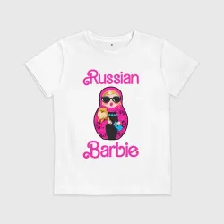 Детская футболка хлопок Барби русская