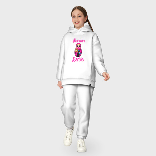Детский костюм хлопок Oversize Барби русская, цвет белый - фото 5