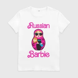 Женская футболка хлопок Барби русская