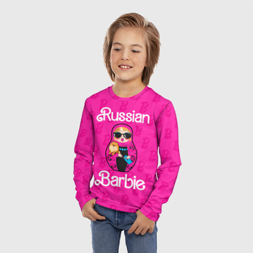 Детский лонгслив 3D Barbie russian, цвет 3D печать - фото 3