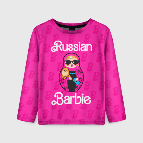 Детский лонгслив 3D Barbie russian, цвет 3D печать