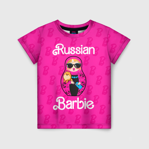 Детская футболка 3D Barbie russian, цвет 3D печать