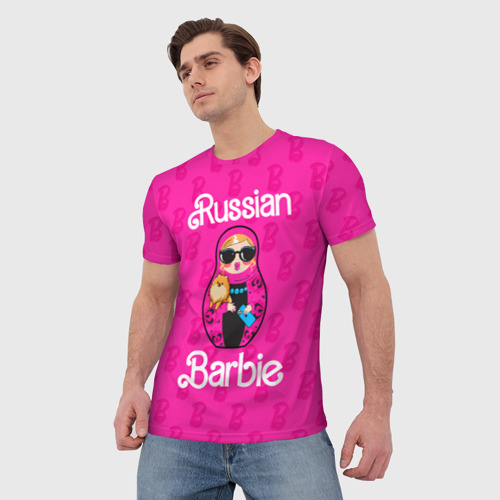 Мужская футболка 3D Barbie russian, цвет 3D печать - фото 3