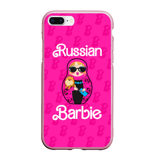 Чехол для iPhone 7Plus/8 Plus матовый Barbie russian, цвет розовый