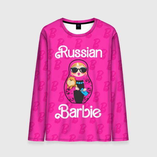 Мужской лонгслив 3D Barbie russian