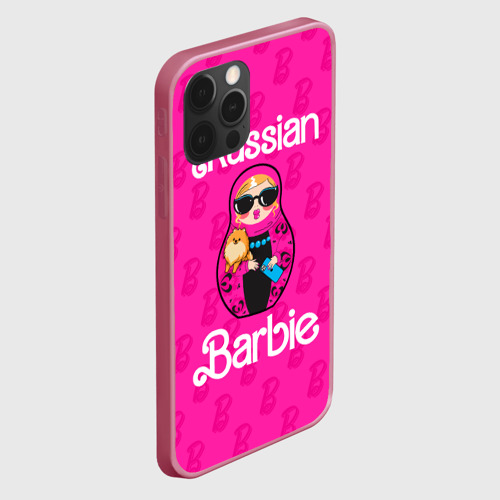 Чехол для iPhone 12 Pro с принтом Barbie russian, вид сбоку #3